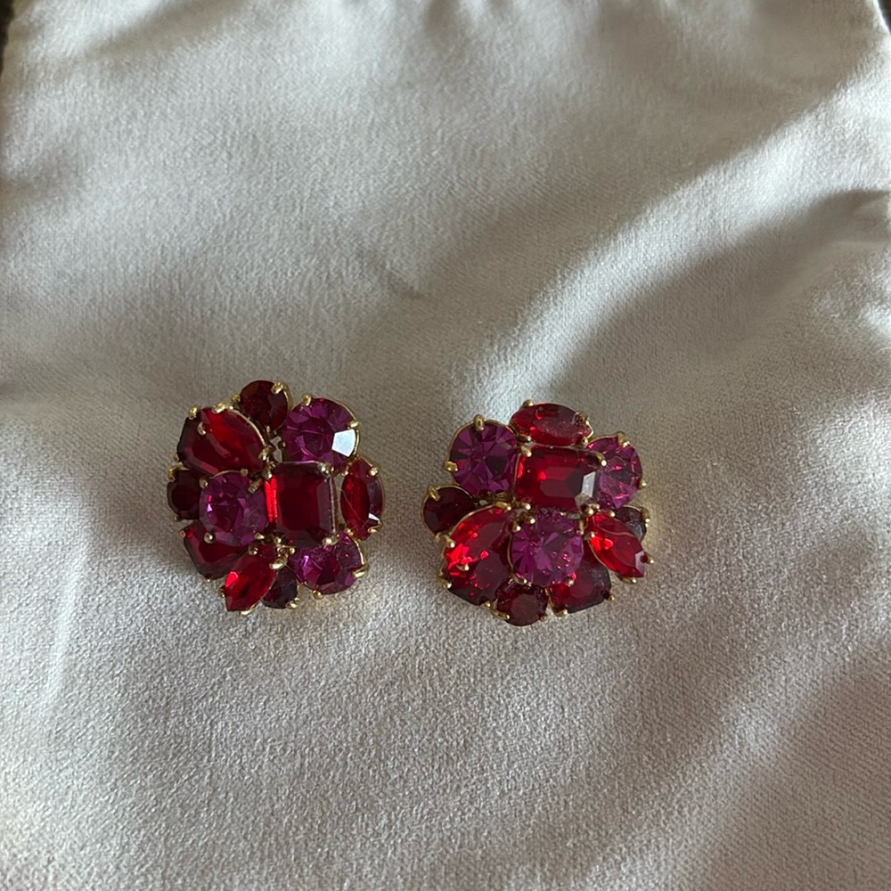 Kate Spade Pink/Red cluster earrings